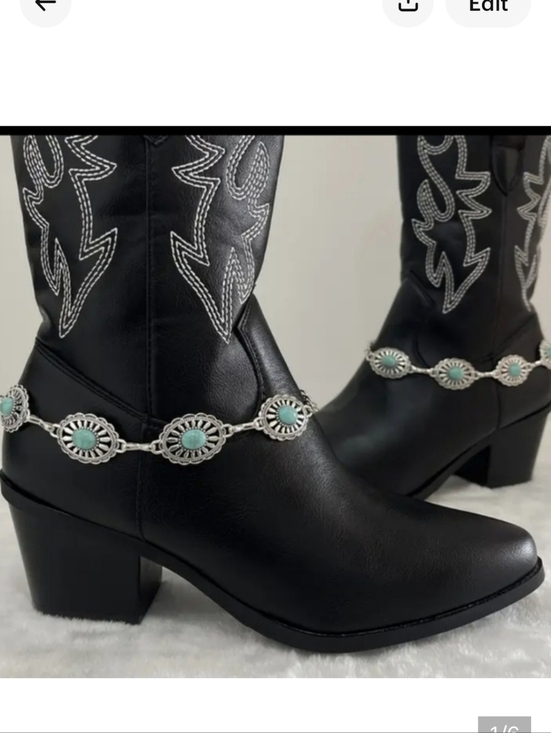 Shoes - 🆕️🤠 SILVER-TONE FAUX TURQUOISE WESTERN BOOT CHAINS🤠
